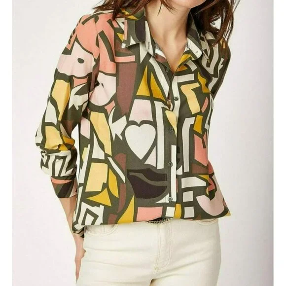 NWT - Big Dart Button - Down / Long Sleeve Blouse (SKU1088) - Picture 5 of 6